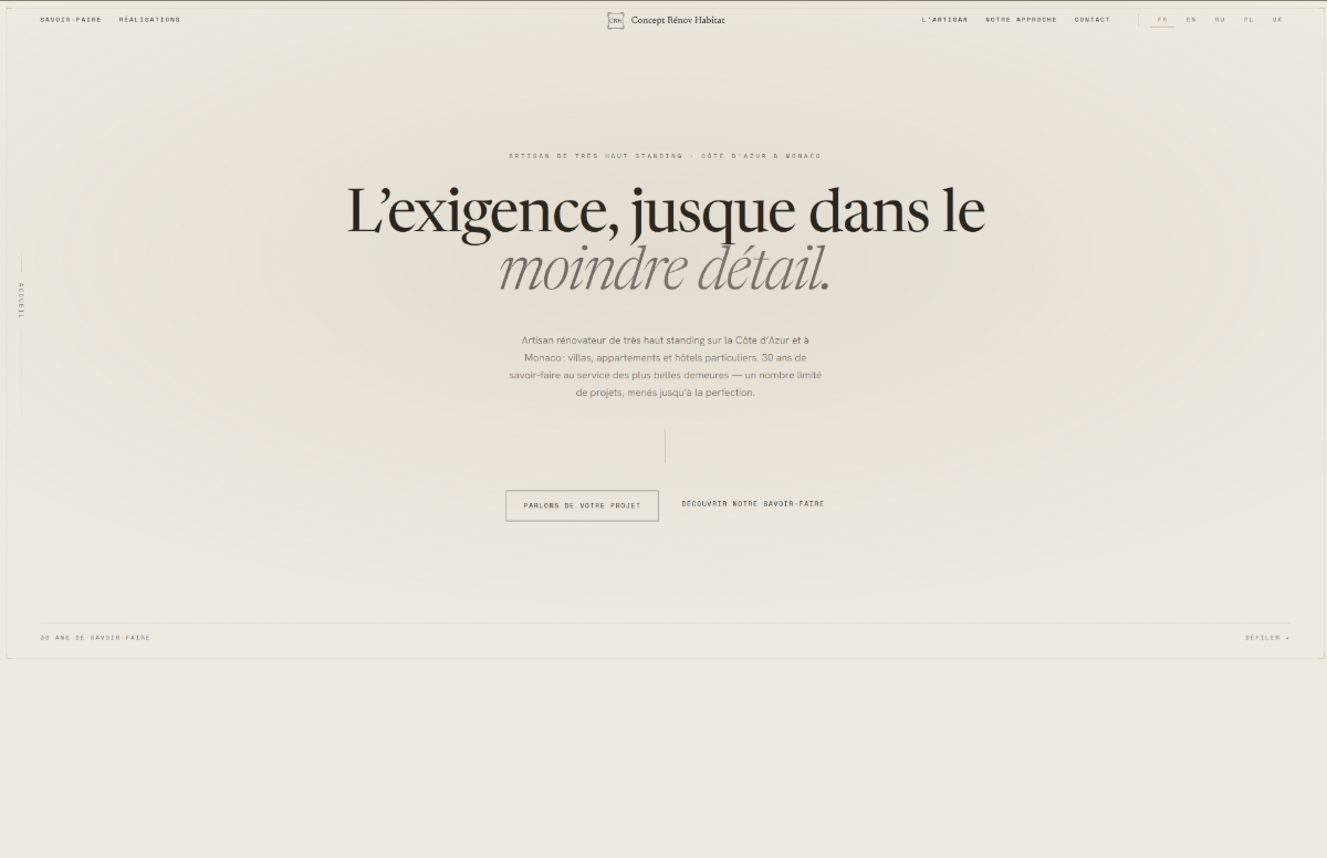 Aperçu du site Concept Rénov Habitat